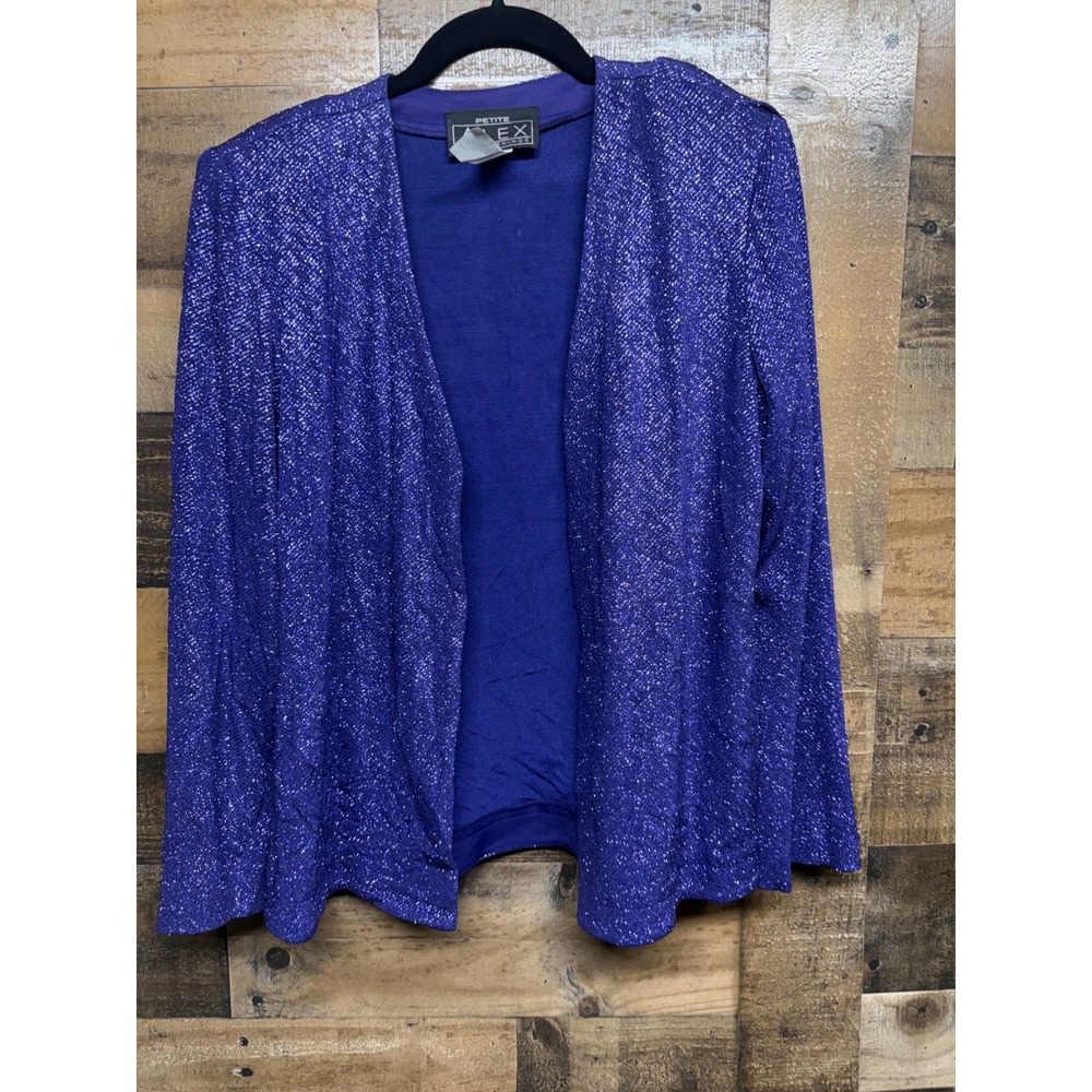 Alex Evenings Petite 10P Purple Shimmer 3 Piece Maxi Skirt Jacket Formal Set - Picture 8 of 9